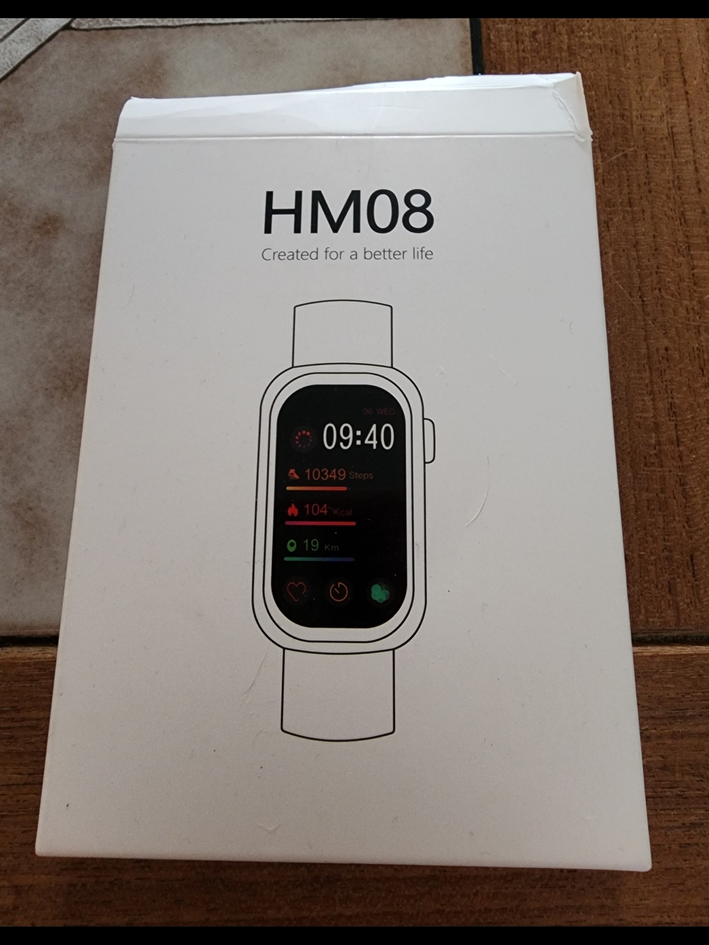 HM08 Smart Fitness Watch NEW Open Box Slim Black Band